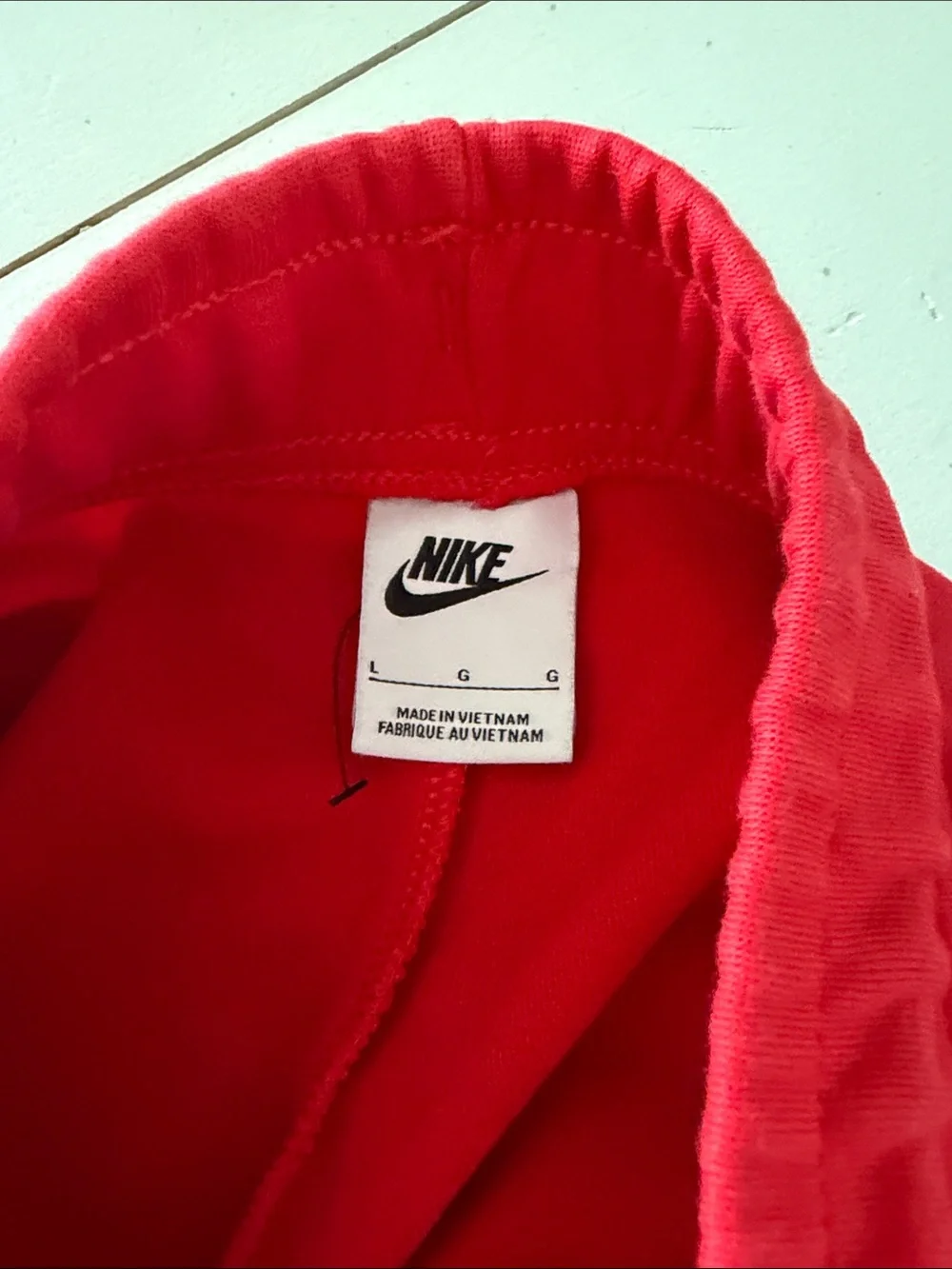 Nike Tech Kids Red Fleece Joggers with Black Drawcord